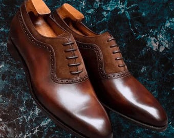 Men's Brown Oxford Shoes - Handmade Genuine Leather | Goodyear Welt
