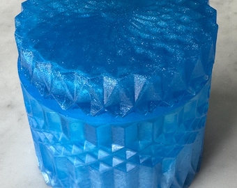 Ocean Blue Resin Jar with Lid