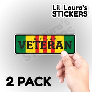 Vietnam Veteran Rounded Rectangle Decals - You choose size and quantity