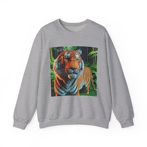 Majestic Tiger Crewneck Sweatshirt - Cozy Gift for Animal Lovers, Nature Enthusiasts, Wildlife Conservation, Unisex Apparel, Comfortable