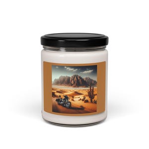Desert Adventure Scented Soy Candle | Relaxing Home Décor, Gifts for Bikers, Nature Lovers, Road Trip Inspiration, Bohemian Style