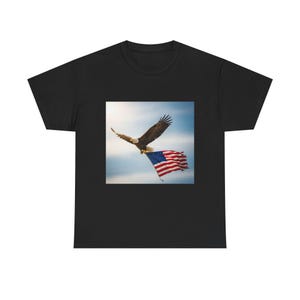 Eagle and American Flag T-Shirt, Patriotic Unisex Tee, USA Independence Day Shirt, Fourth of July Apparel, America Pride Top