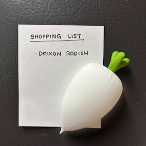 Daikon Radish Magnet | Fun 3D Printed Food Themed Refrigerator Magnet | Cute Little Kitchen Decor, Fridge Magnet, or Gift for Foodies