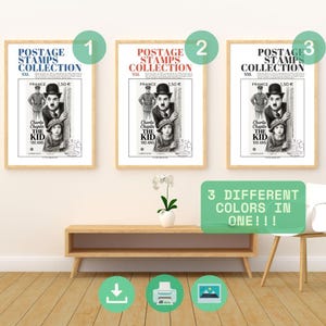 Póster digital vintage de Charlie Chaplin: arte imprimible, recuerdos de películas, descarga digital, obra de arte de estrella del cine mudo para enmarcar