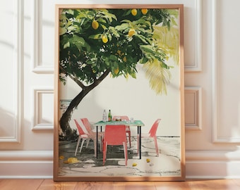 Dominican Republic Domino Print | Republica Dominicana Wall Art | Caribbean Patio Scene | Latino Home Decor | Instant Download