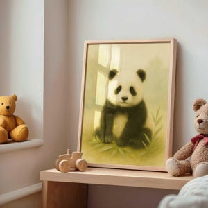 Panda Nursery Print – Printable Animal Wall Art | Digital Download for Baby Room, Kids Room, Montessori Decor or Calm Asia-Themed Nursery