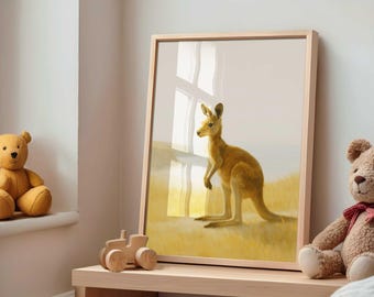 Kangaroo Nursery Print: Australian Animal Wall Art (Digital Download)