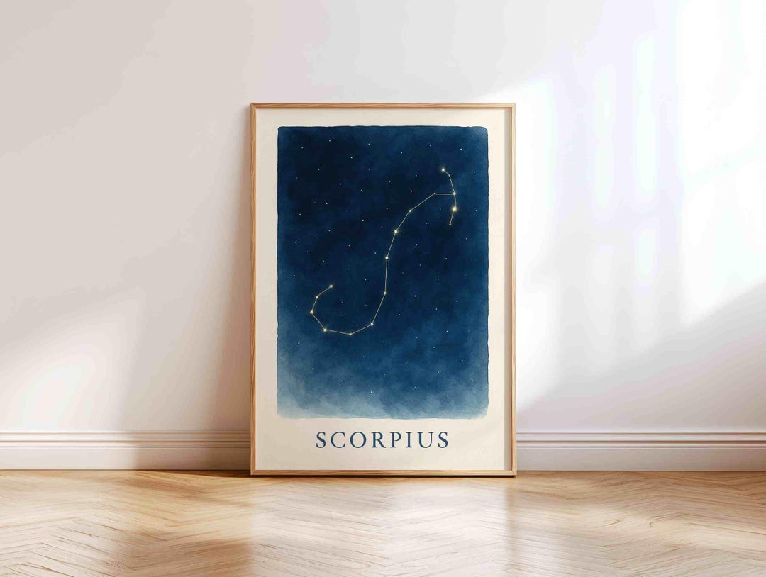 Scorpius Constellation Print: Zodiac Star Map for Nursery (digital ...