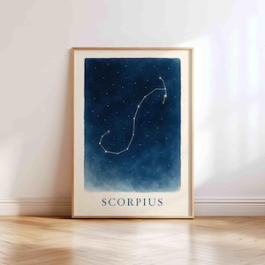 Sternbild Skorpion - Sternbild Skorpion fürs Kinderzimmer | Astronomie Poster zum Ausdrucken | Digitaler Nachthimmel Download