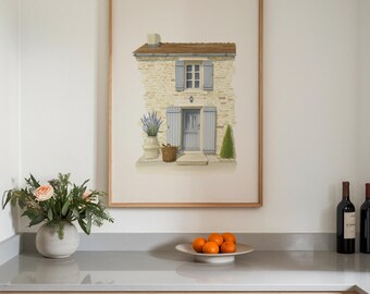 French Countryside Print | Provence Wall Art | Rustic Stone Cottage | France Home Decor | Travel Gift | Instant Download