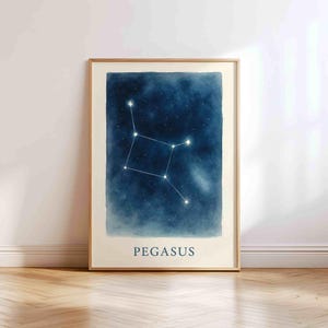 Pegasus Constellation Print – Mythical Star Map Wall Art for Nursery or Kids Room | Printable Astronomy Poster | Digital Night Sky Download