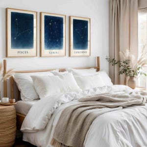 Sternzeichen Konstellation Print Set - Zwilling Fische Steinbock Wandkunst für Astrologie Dekor, Sternzeichen Kinderzimmer oder Horoskop druckbares Geschenk