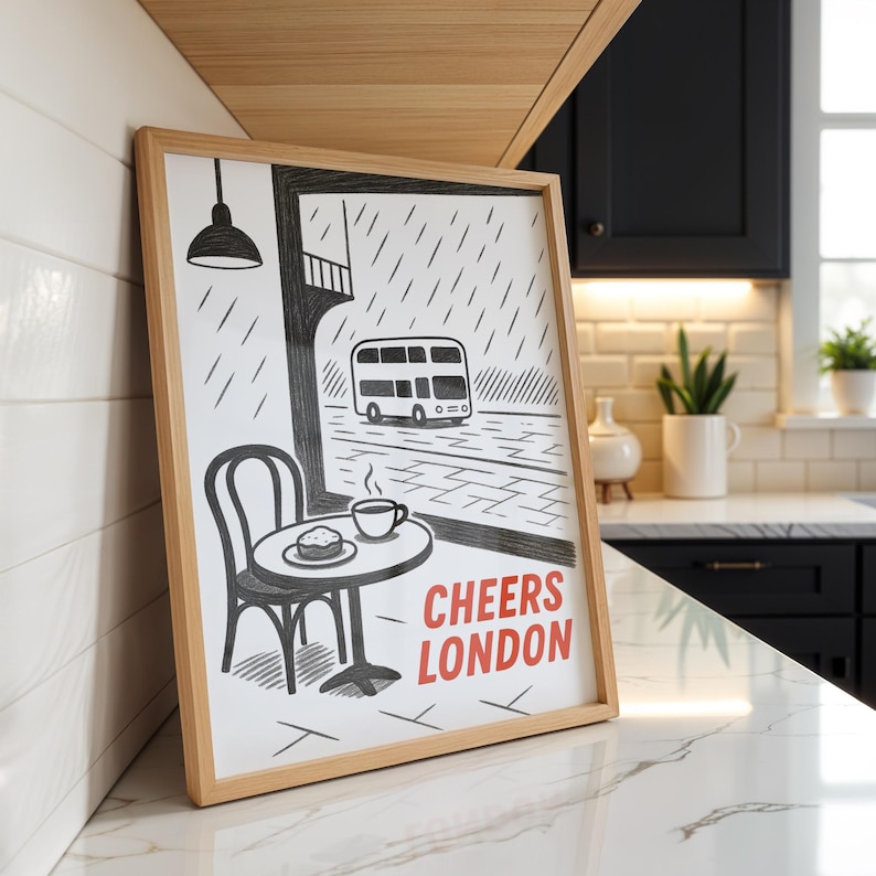 Cafe Wall Art Set of 3 – New York Seoul London Prints, Minimalist ...