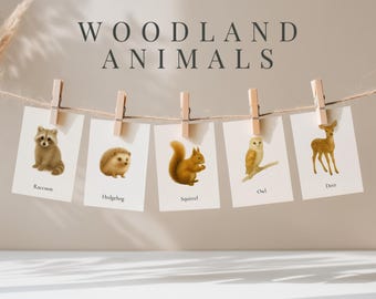 Woodland Animals Flashcards: Montessori Nature Cards (Digital Download)