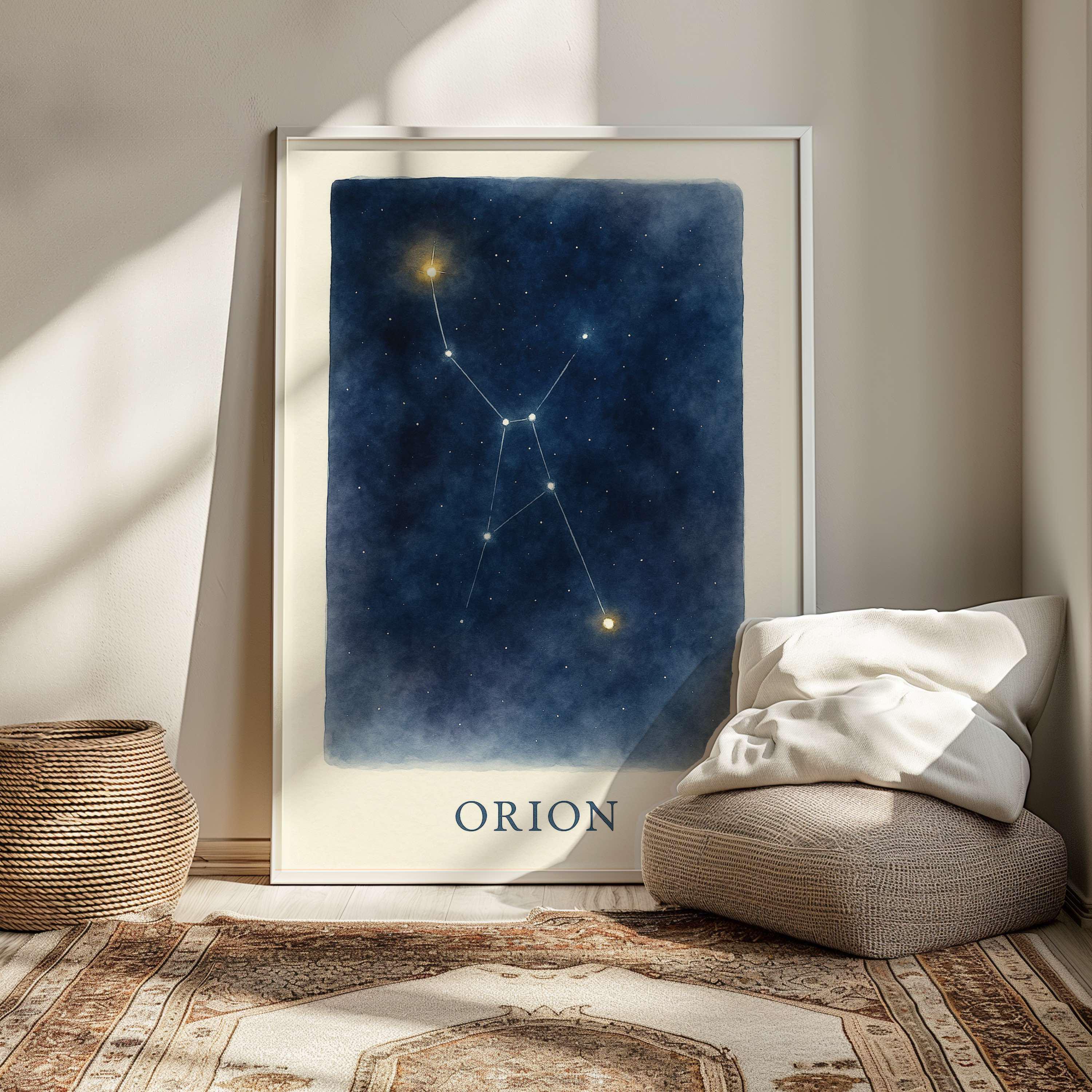Orion Constellation Print – Orion's Belt Star Map for Kids Room