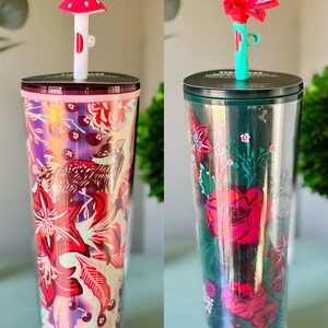 NEW - Starbucks Tumbler W/straw Topper - Mushroom -flower - Limited Edition  - Venti - Holiday 2022- Ships Same Day - Etsy