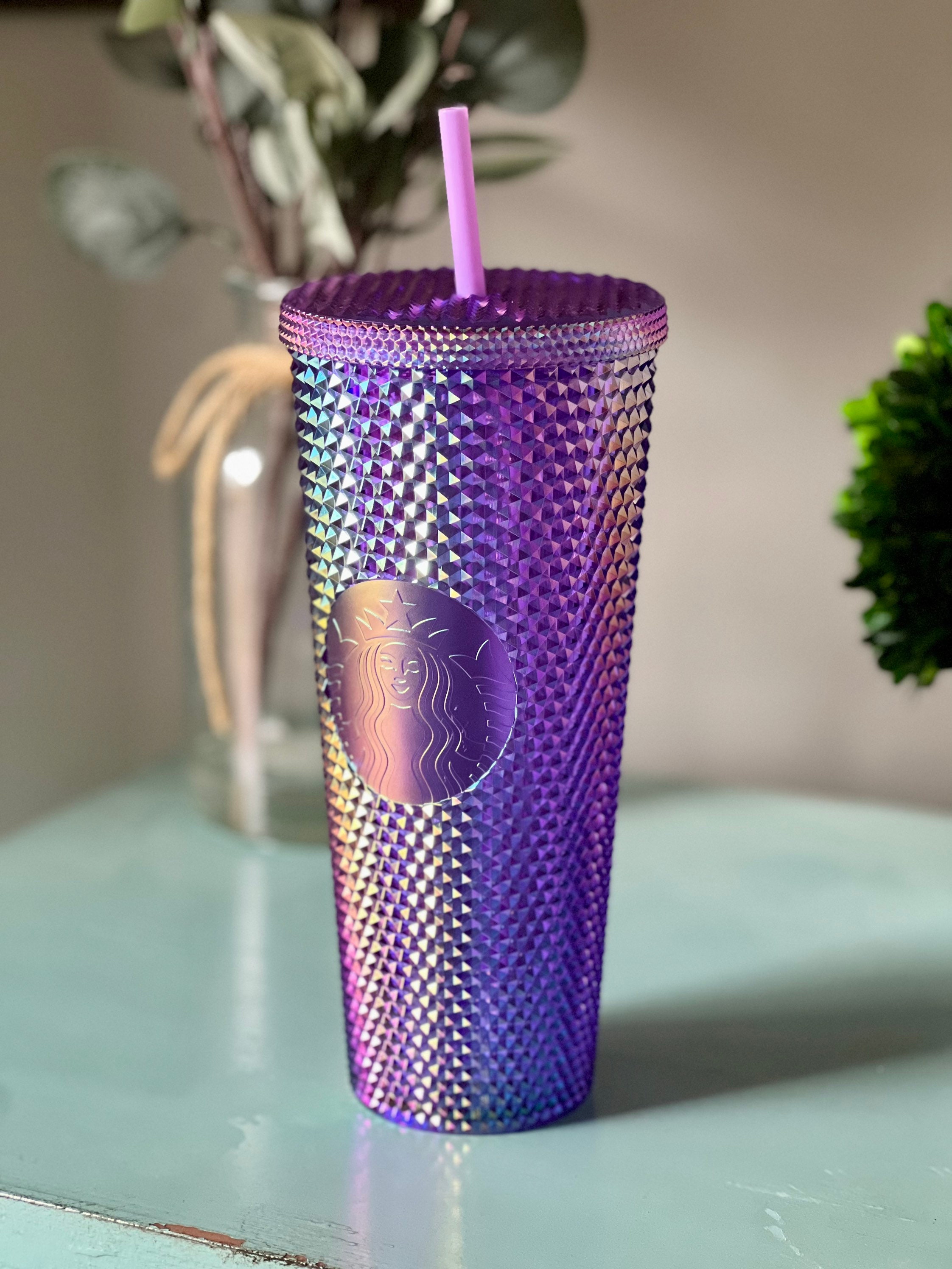 2022 Starbucks Studded Purple Oil Slick Venti 24oz Tumbler with straw