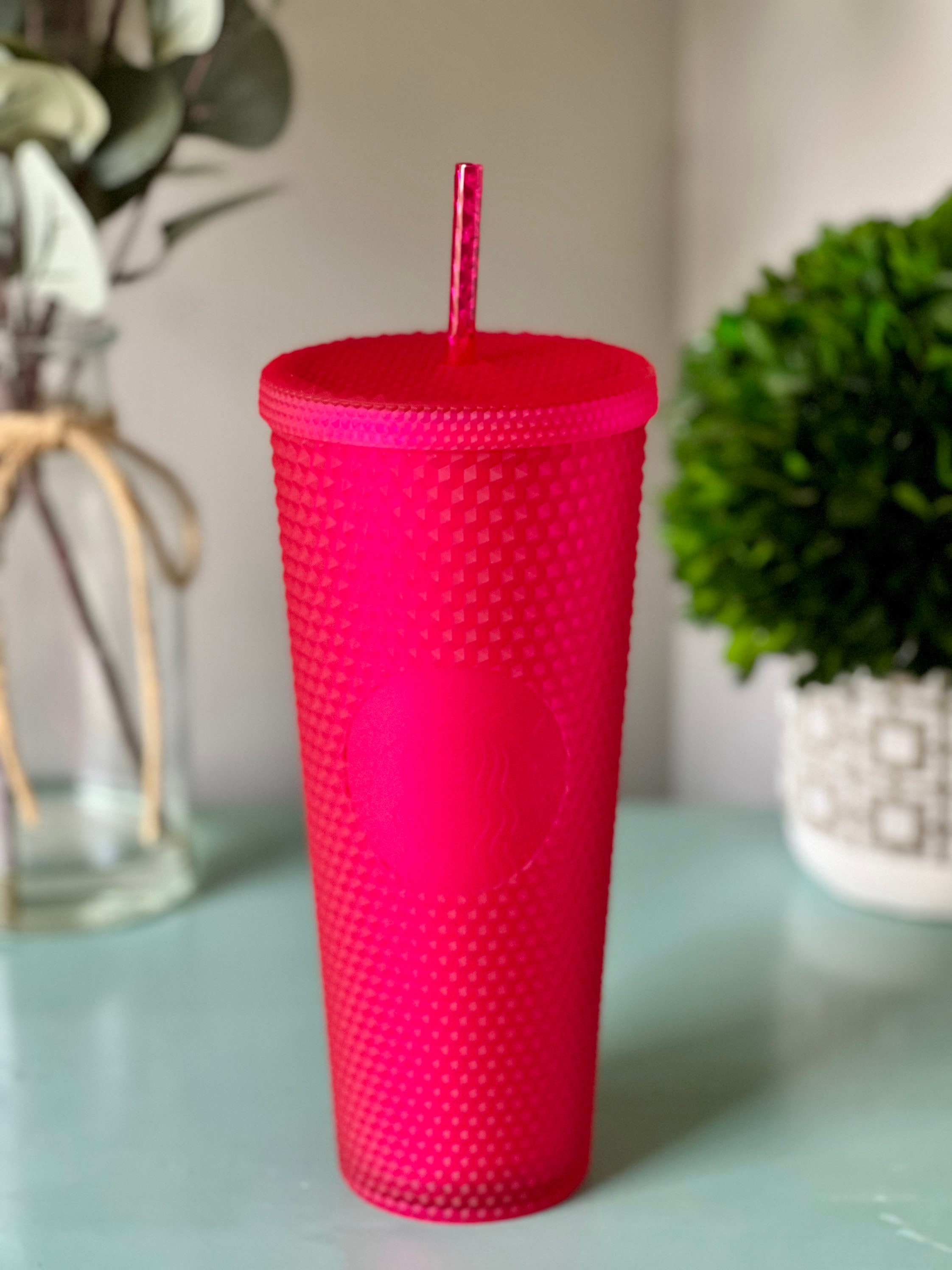 Starbucks Tumbler 2022 Venti Sangria Berry Hot Pink Fuchsia Studded Holiday  Cup