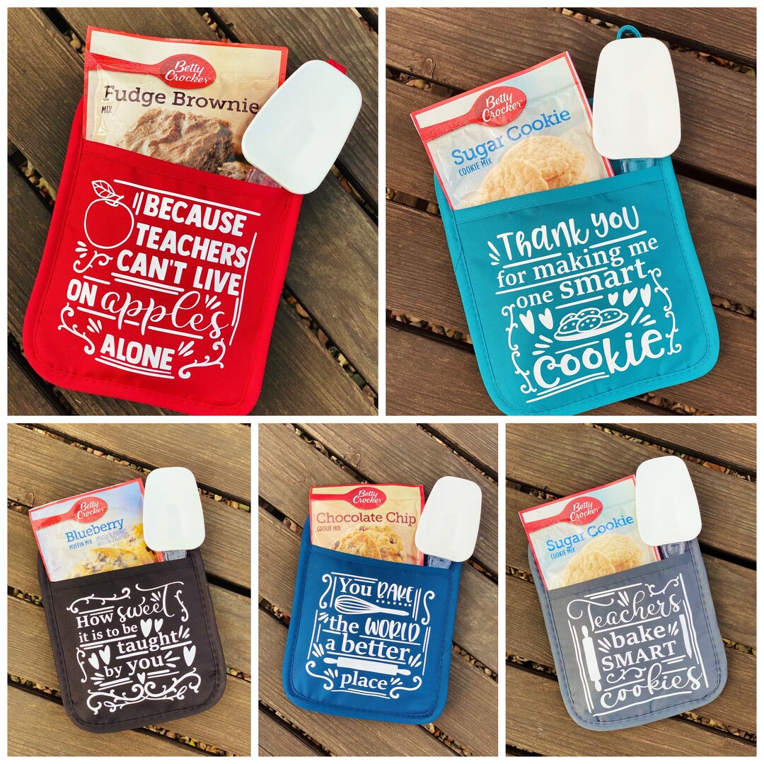 Teacher Gift Teacher Oven Mitt Baking Mitt Thank You for Making Me One Smart Cookie Etsy