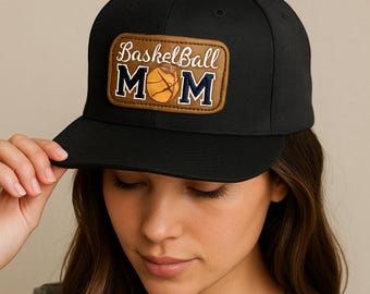 Basketball Mom Actual Trucker Hat Using Leather Patch