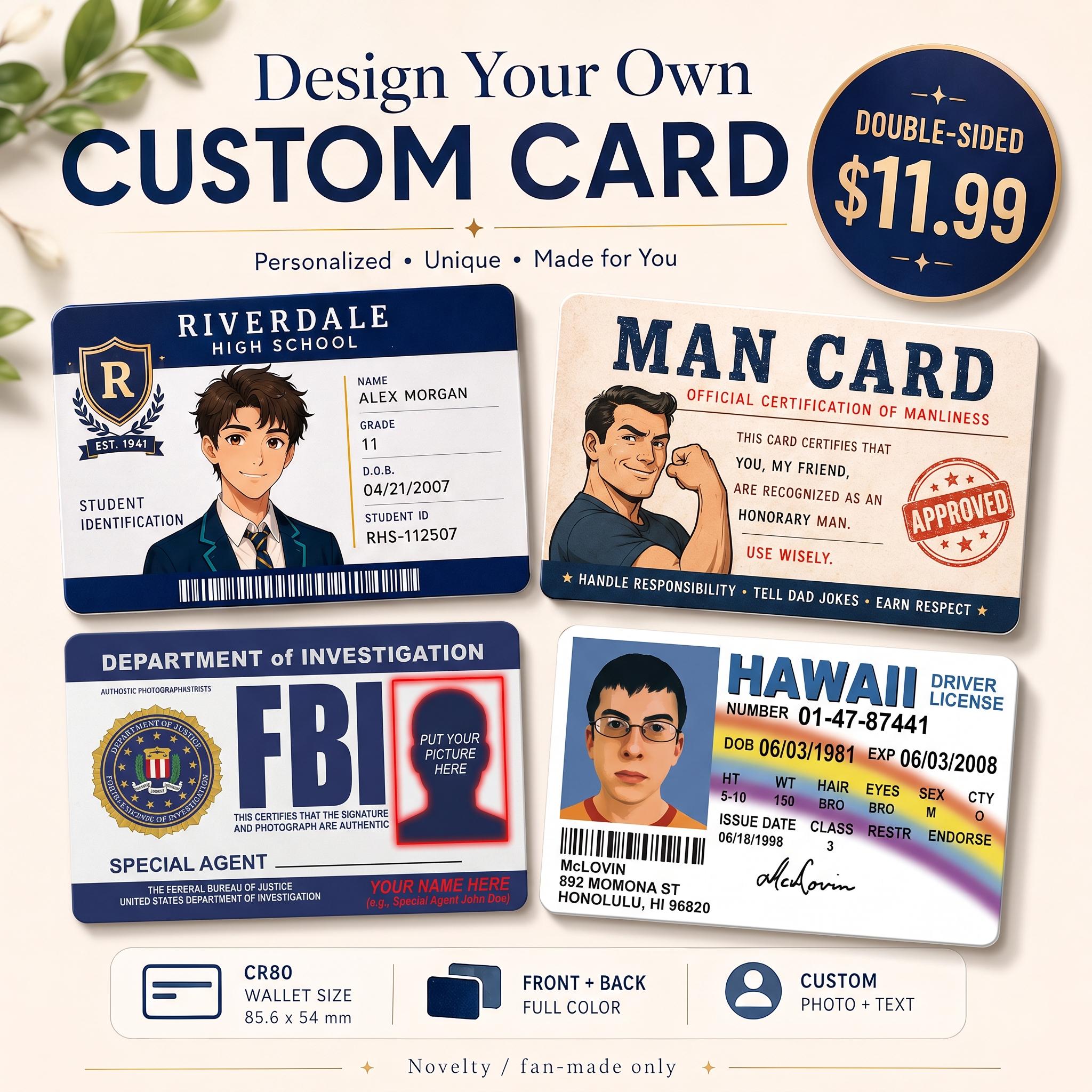 ＝LOVE ID Photo Mclovin Id Custom Photo - Etsy