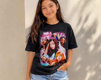 KATSEYE Graphic T-Shirt – Black K-Pop Fan Tee – Youth & Adult Sizes