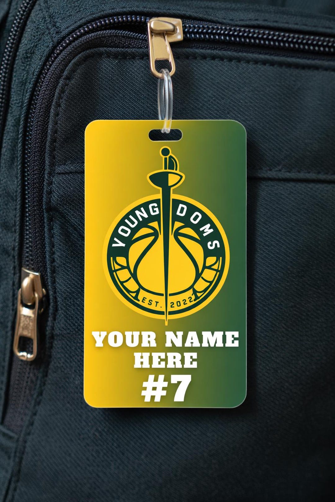 Packer Tag Name Personalized Sports Backpack Bag Tag DOUBLE SIDED – Custom Team Logo ...