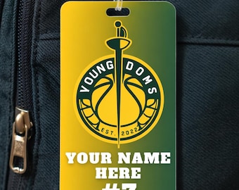 Personalized Sports Backpack Bag Tag DOUBLE SIDED – Custom Team Logo with Colors | Youth & Travel Bag Tag (Backpack not Included)