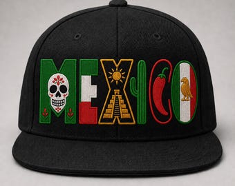 Mexico Embroidered Snapback Hat, Mexican Heritage Cap