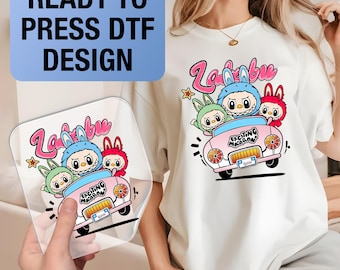 Labubu Ready to Press DTF Prints, Labubu High-Quality Heat Transfer Designs, Affordable DTF Transfers, Labubu Tshirt DTF