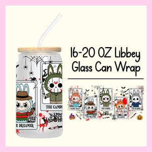 16 oz Ready to Apply Labubu Cup Wrap, Labubu UV DTF, 20oz Labubu Cup Wrap, Labubu Halloween Wrap, Labubu Gift, Halloween Cup Wrap
