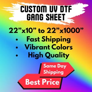 Custom UV DTF Transfer Gang Sheet UV Dtf Stickers Ready to Apply Waterproof Uv Dtf Easy to Use Cup Wrap Uv Dtf Uv Decals Stickers Wholesale