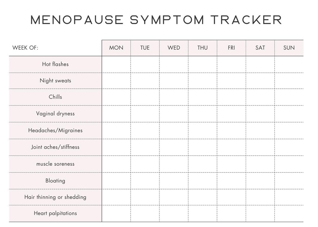 Menopause Symptom Tracker - Etsy Australia