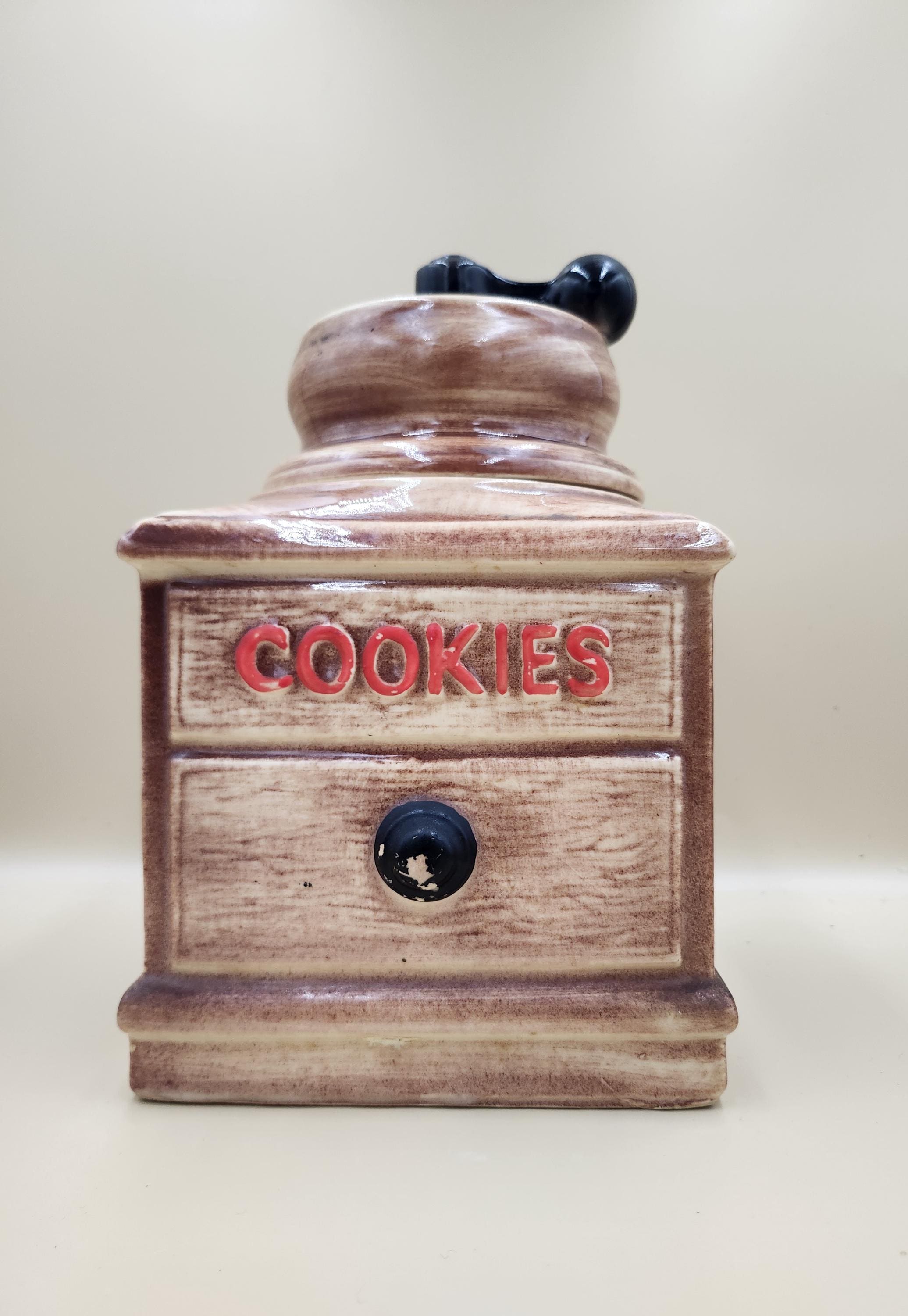 クッキージャー 木製 アンティーク　赤 Antique Cookiejar - Etsy