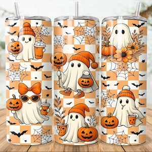Halloween 20 oz Skinny Tumbler Wrap Sublimation Png, Character Halloween 20 oz Skinny Tumbler Wrap Png