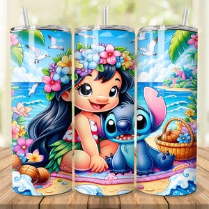 Stitch Summer Vibes Tumbler, Stitch Sublimation Designs, Lilo & Stitch Tumbler PNG, 20 oz Stitch Tumbler Wrap PNG, Stitch Wrap