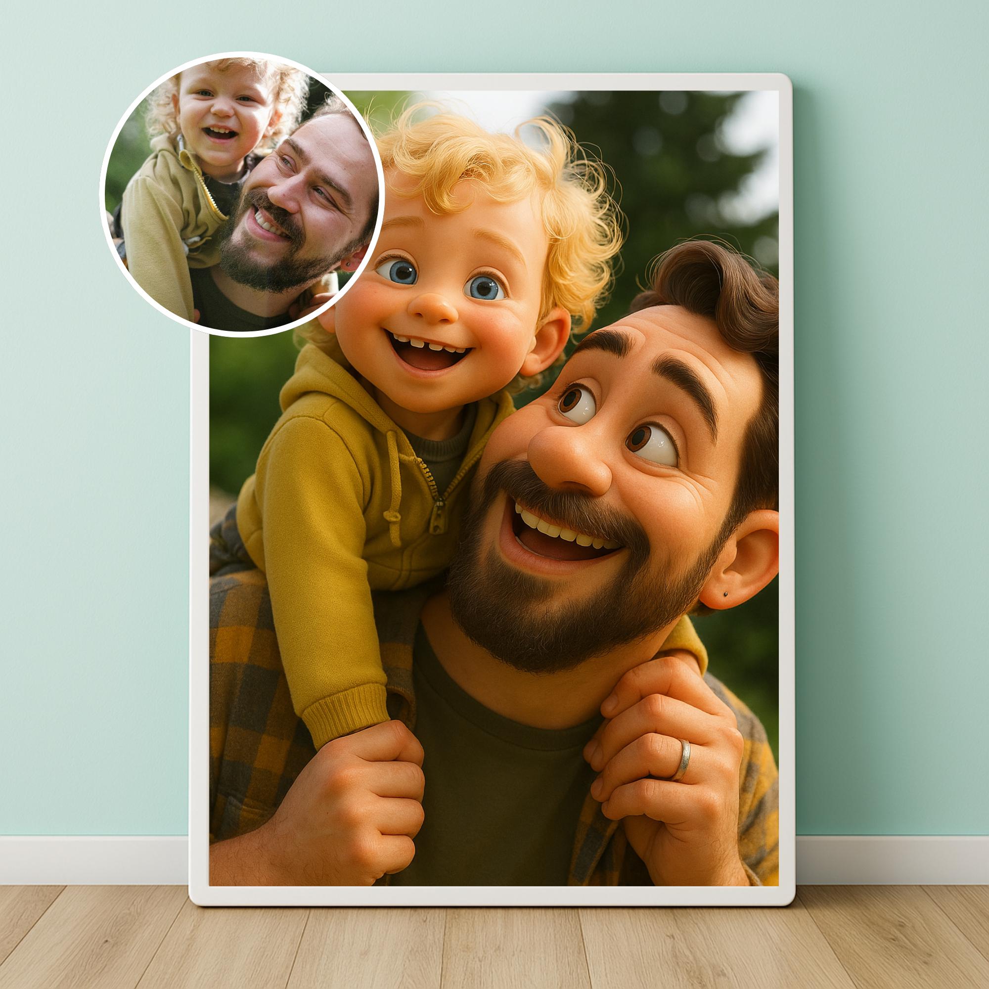 Custom Pixar Style Portrait: Personalized Family Cartoon Art (Digital Download)