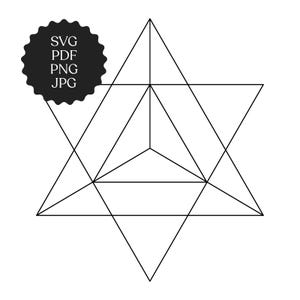 Merkaba Activation Diagram – Sacred Geometry Print – Light Body Symbol – Minimalist Spiritual Art – Digital Download
