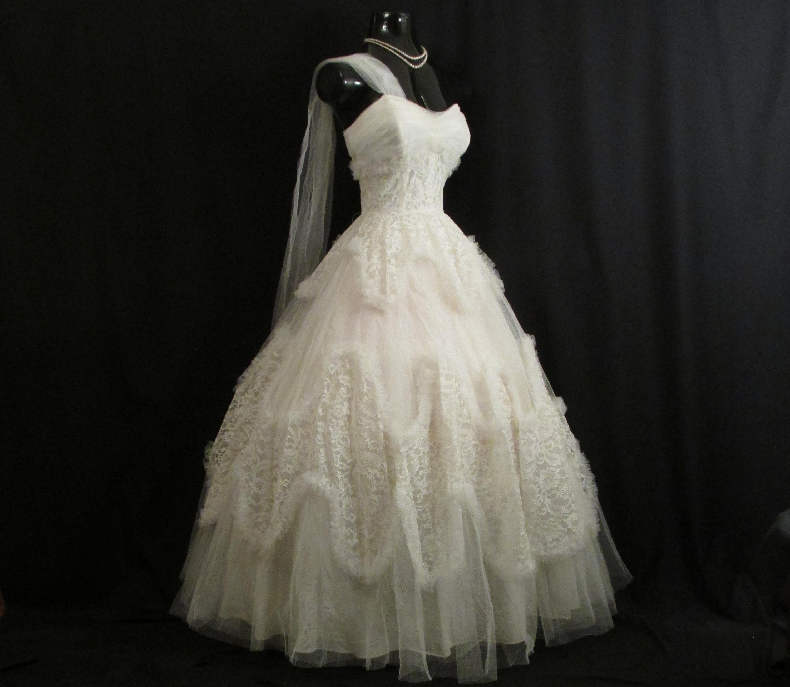 1950s white prom dress Vintage A-Line Square Neck White Satin Midi Wedding Gown,1950s White Prom Dress Vickidress Online Store Powered by Storenvy