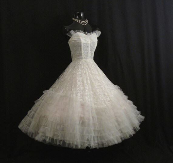 vintage 50s white dress