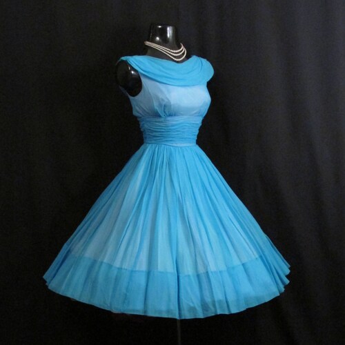 sachin and babi light blue dress Floor-length Sweep Brush Train Long Sleeve A-Line Bateau Chiffon Prom Dress  with Beading and Pleats
