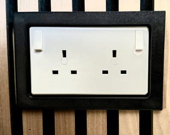 Acoustic Wall Panel Socket Surround Single Double Gang Black or White