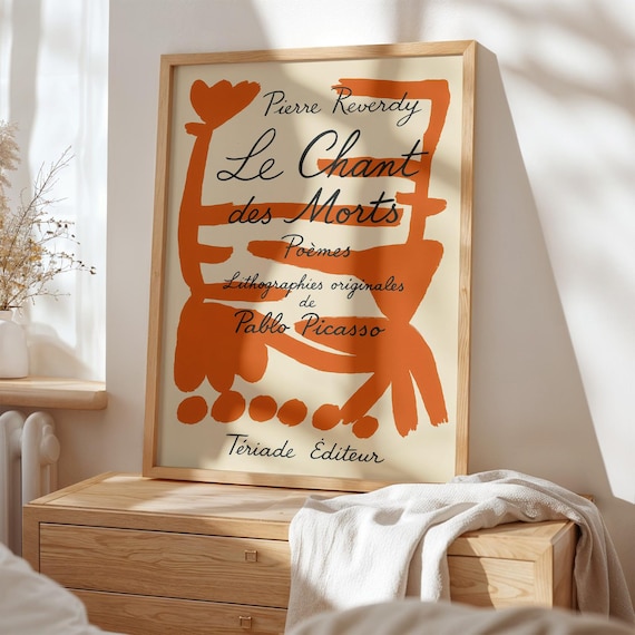 Picasso Exhibition Poster, Le Chant des morts, 1948 - Museum-Quality Giclee Printing, Christmas and Birthday Gift Ideas