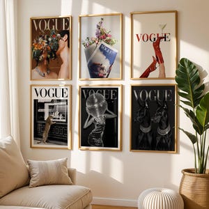 Stampe artistiche da parete in stile rivista di moda - Set di 12 poster di copertina di riviste - Decorazioni eleganti per la casa e l'ufficio