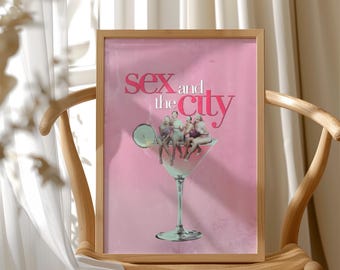 Sex and the City Poster - Iconic Black and White TV Show Wall Art, Retro Pop Culture Decor, Perfect Gift for TV Fans