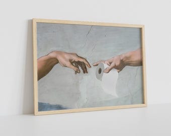 Parodia del papel higiénico de Miguel Ángel: divertida lámina artística para el baño