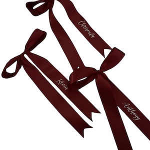 Etiquettes personnalisées en ruban de satin