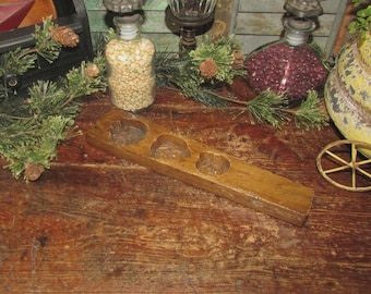 Primitive Antique Vtg Wood Carved Candy Butter Press Stamp Maple Sugar Mold