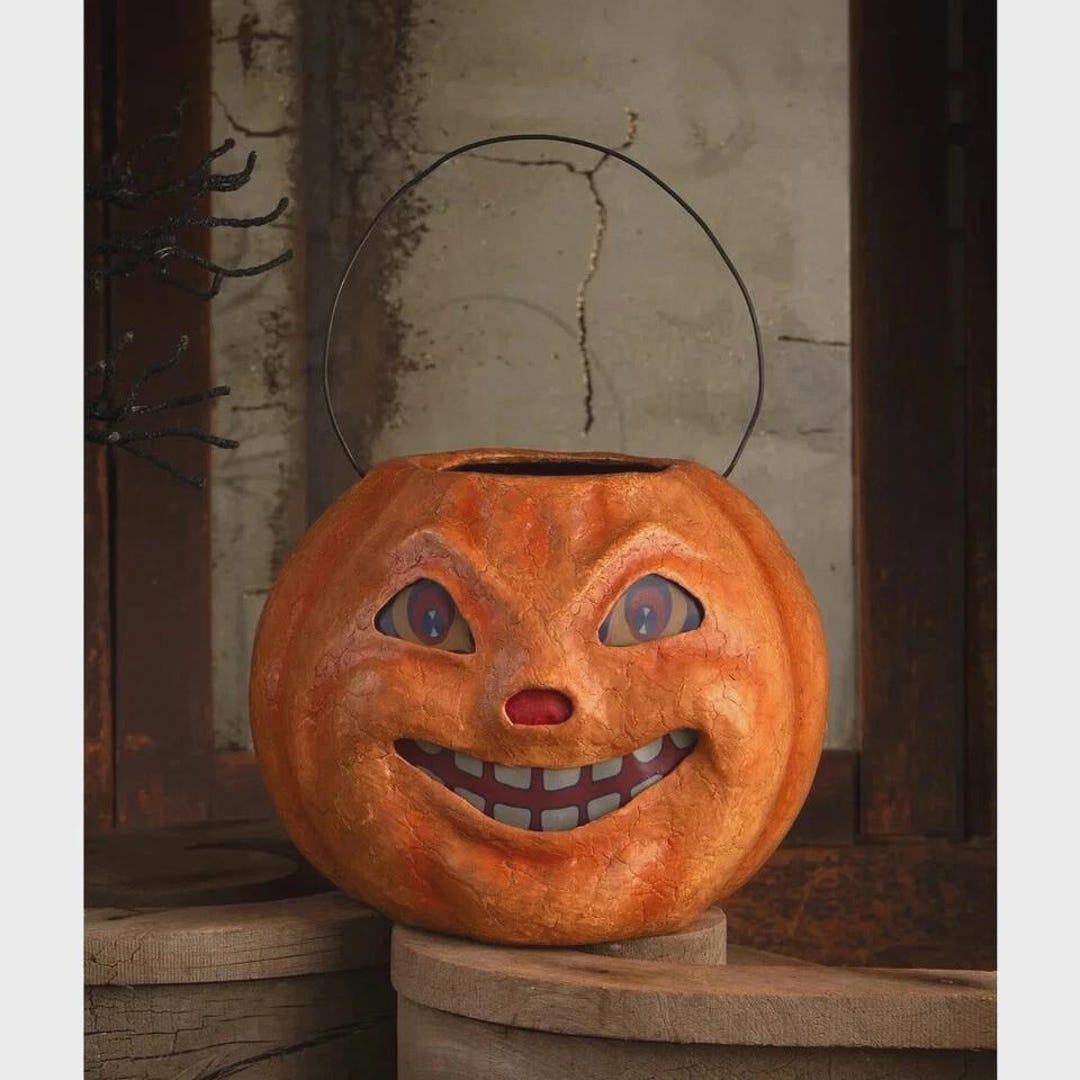 180 Degrees Papermache Halloween Buckets, Available in 4 Styles main image 1