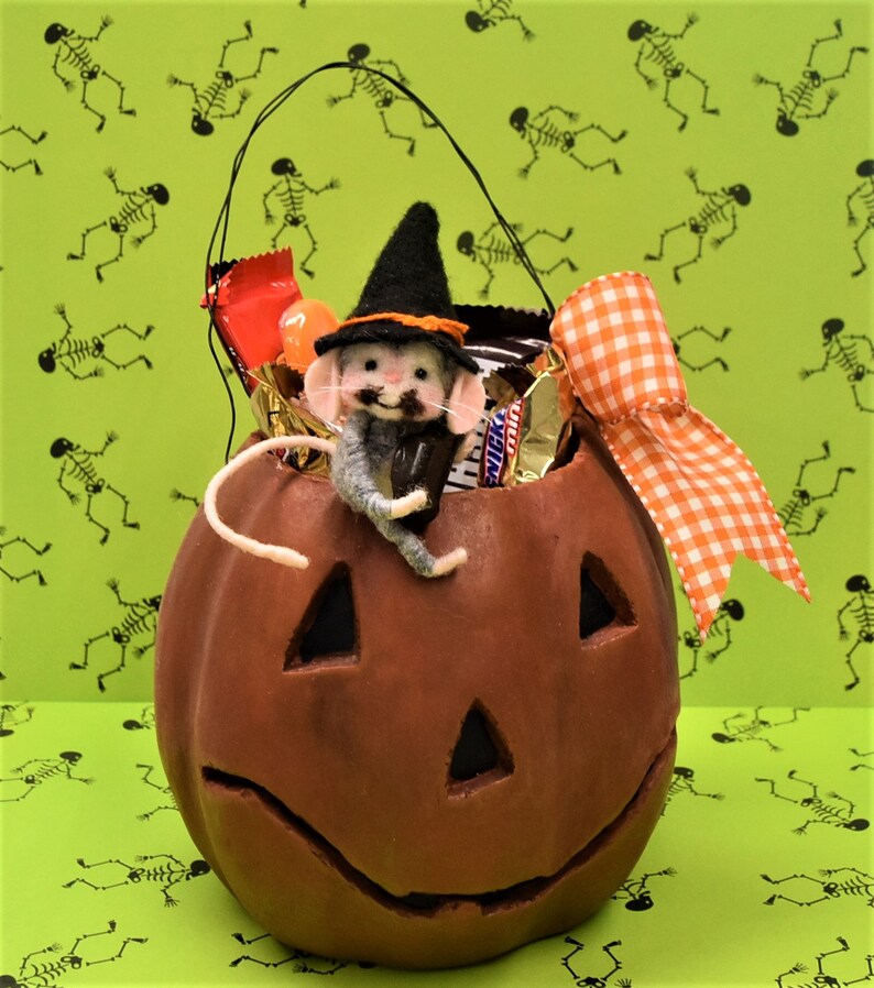 Adorable Mouse in a Halloween JackOLantern Candy Bucket Etsy